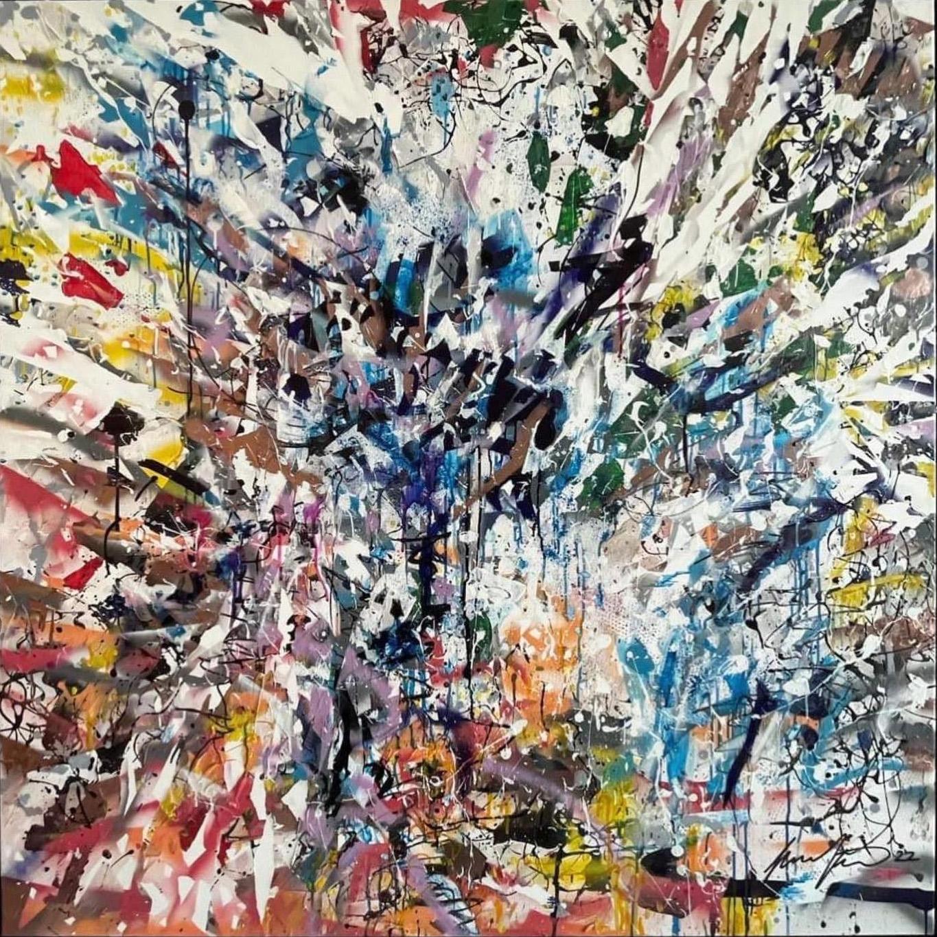 "close ones", 140 x 140 cm, 2022 Martin Noorväli abstraktne maal "Close Ones", 2022