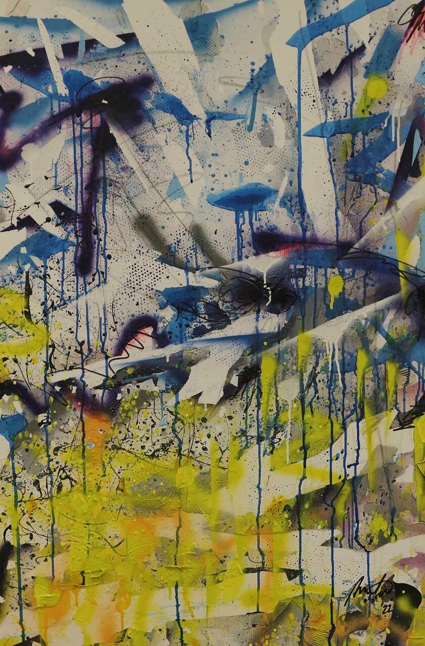 "current", 80 x 120 cm, 2022 Martin Noorväli abstraktne maal "Current", 2022