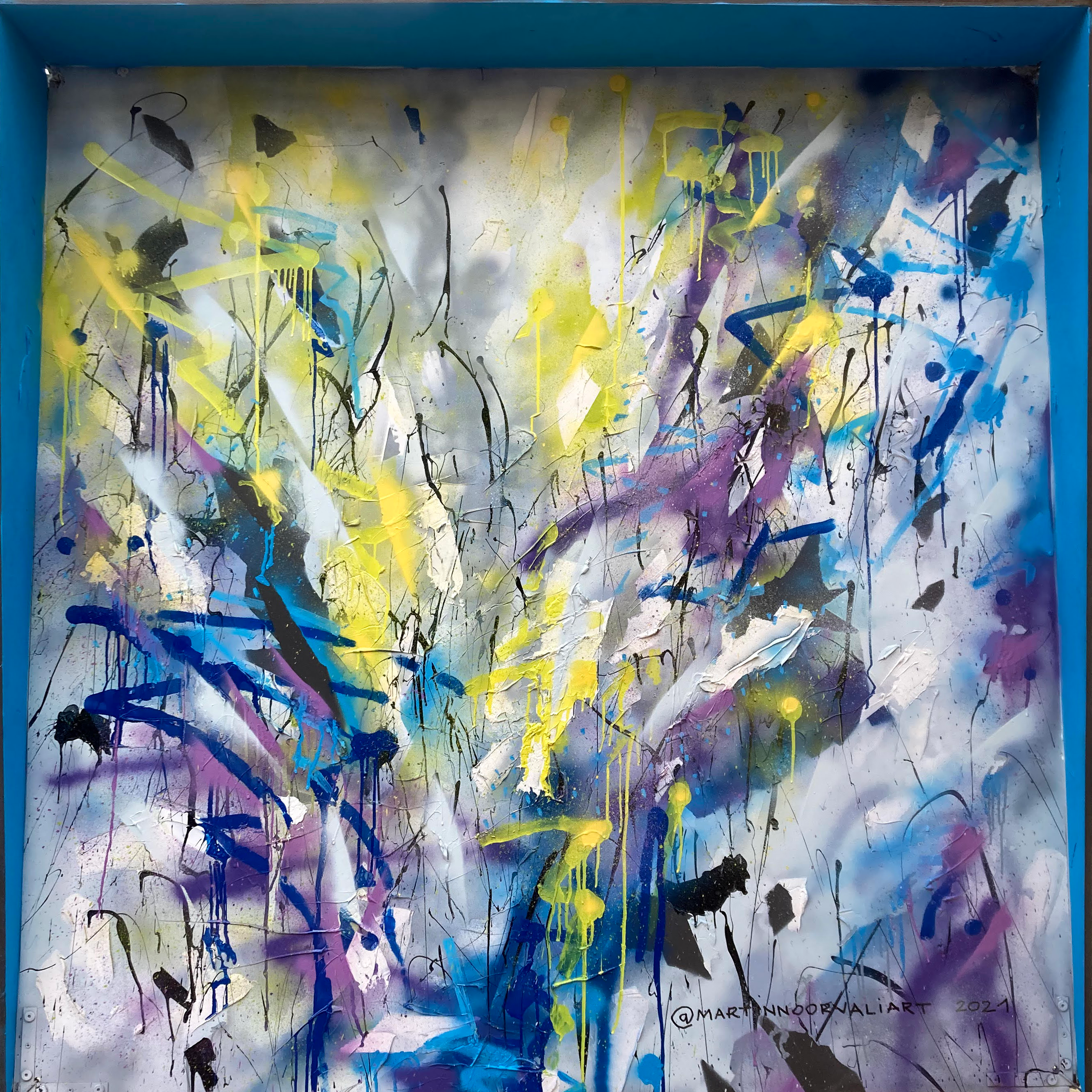 "eisaaaru", 150 x 150 cm, 2021 Martin Noorväli abstraktne maal "Ei saa aru", 2021